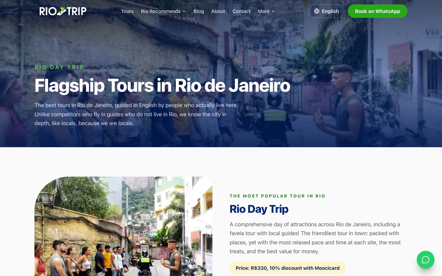 The flagship tours index page